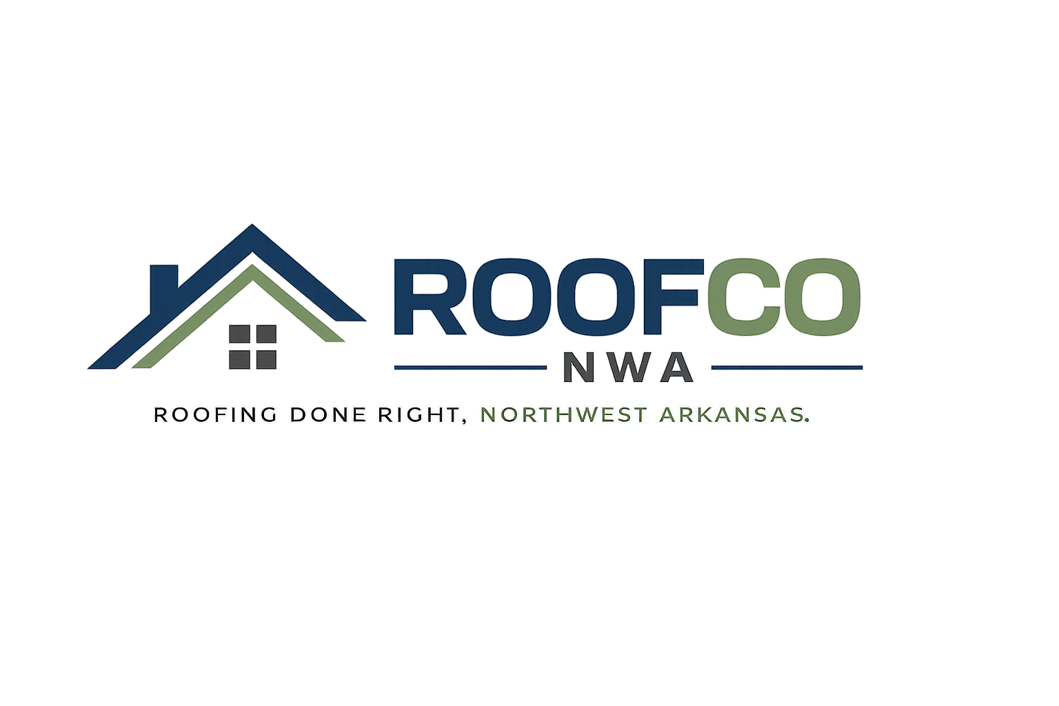 RoofCo NWA roofing company logo serving Northwest Arkansas